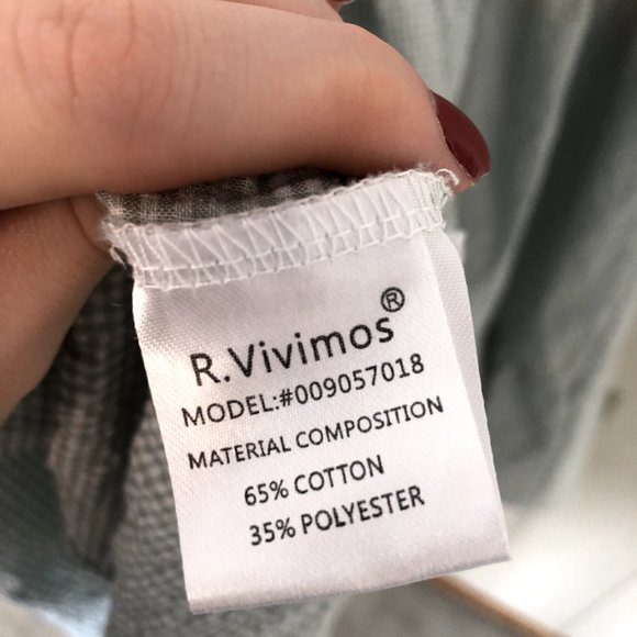 Shirred smocked bodice Midi Dress plaid green - Picture 9 of 9